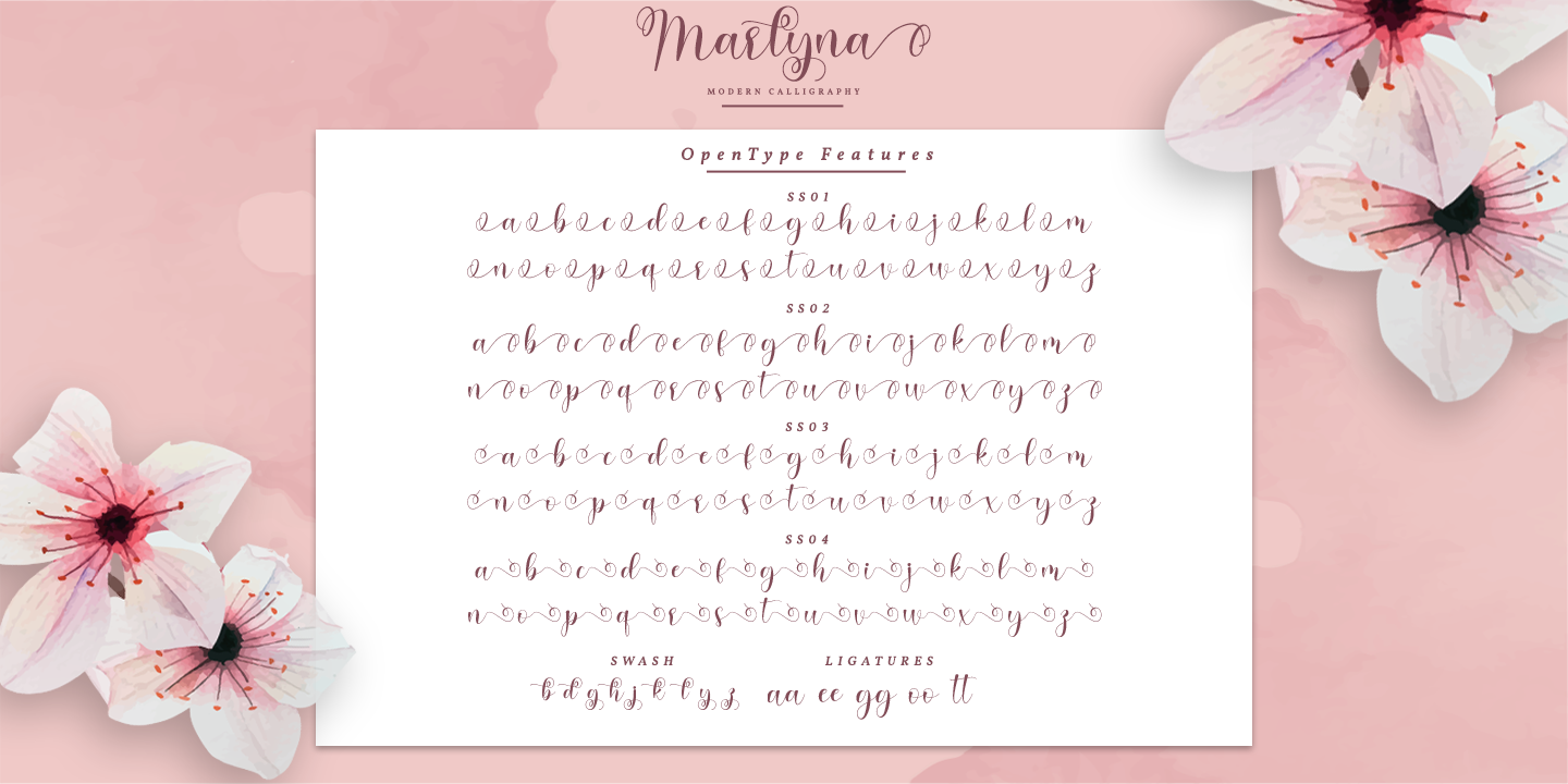 Пример шрифта Marlyna Regular